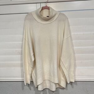 Free People Cream Cowl Neck Sweater